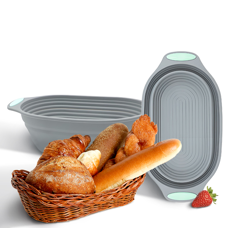 Commercial Kitchen Equipment List - ตะกร้าพับได้ทำจากซิลิโคนสำหรับพักแป้งขนมปัง 1 ชิ้น - ชามอบขนมปังซาวโดว์ อุปกรณ์ครัวเกรดอาหาร