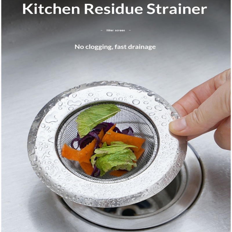 Commercial Kitchen Bin - ตะแกรงกรองเศษอาหารสแตนเลสสำหรับอ่างล้างจานในครัว ตะแกรงกรองท่อน้ำทิ้ง ป้องกันการอุดตัน ดักจับเศษอาหารและขยะในอ่างล้างจาน