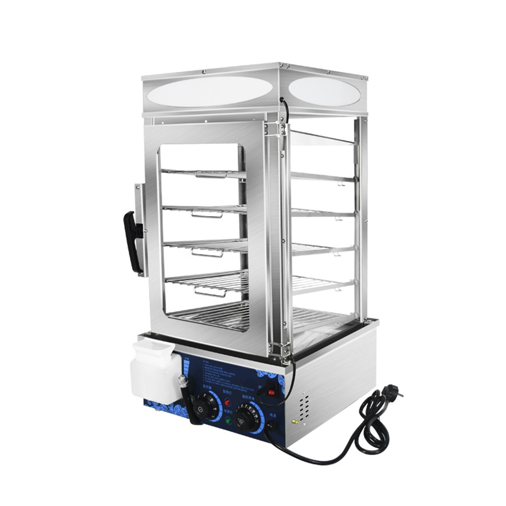 Commercial Kitchen Warmer - ตู้โชว์อาหารอุ่นร้อนไฟฟ้า สเตนเลสสตีล สำหรับร้านอาหาร พร้อมฟังก์ชั่นนึ่งอาหาร สำหรับครัว ใช้สำหรับนึ่งซาลาเปา