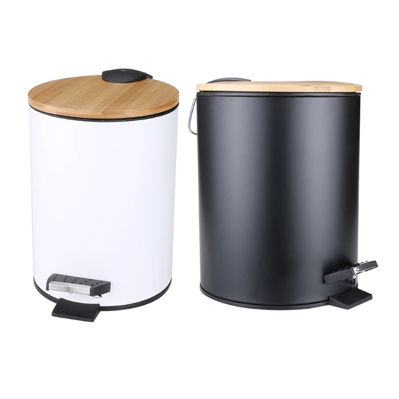 Commercial Kitchen Bin - ถังขยะไม้แบบพลิกเปิด 3/5 ลิตร สำหรับใส่ขยะ ของใช้ในห้องน้ำ ห้องครัว