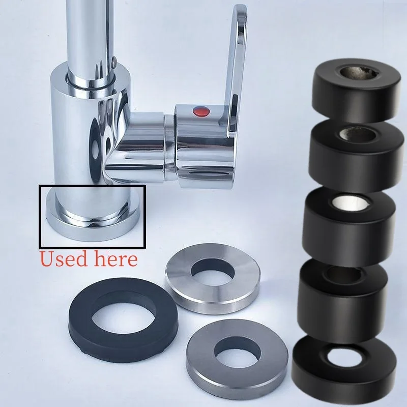 Commercial Kitchen Faucets - 1 PC สีดําก๊อกน้ําตกแต่ง Chrome FINISH ท่อสแตนเลสผนังห้องน้ํา