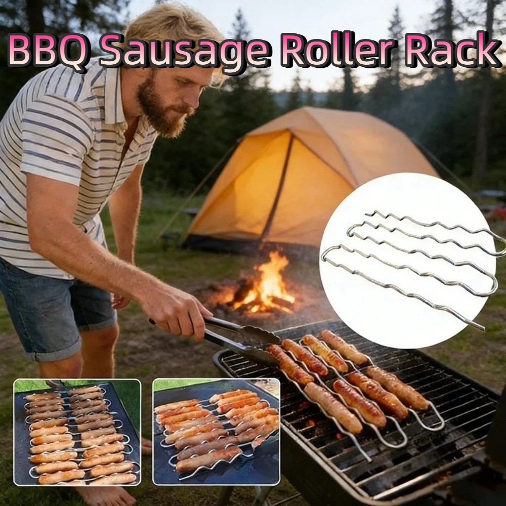 Hot Dog Roller Grill - ตะแกรงย่างไส้กรอกสแตนเลสแบบหมุนได้ 360 องศา ° เตาย่างฮอทดอกแบบหมุน ป้องกันสนิม