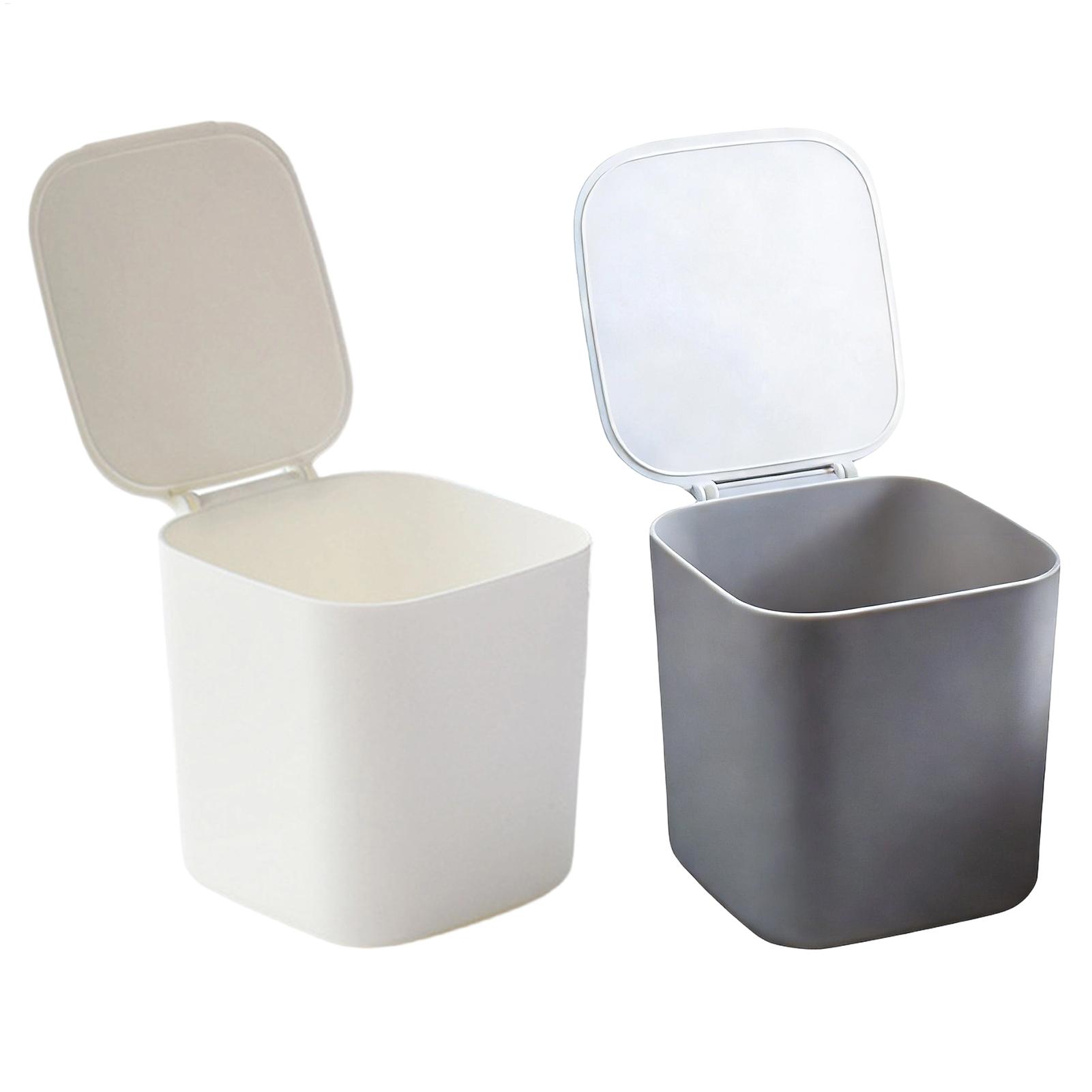 Commercial Kitchen Bin - ถังขยะขนาดเล็กพร้อมฝาปิด ถังขยะตั้งโต๊ะขนาดเล็กสำหรับโต๊ะทำงาน ห้องนอน รถยนต์ ห้องครัว เคาน์เตอร์