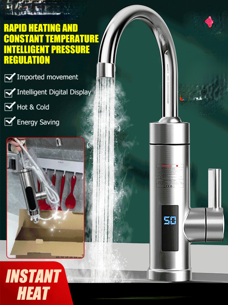Commercial Kitchen Tap - ก๊อกน้ำไฟฟ้าในห้องน้ำ ทำความร้อนเร็ว ใช้ได้ทั้งในครัวและห้องน้ำ ฝักบัวอาบน้ำ เครื่องทำน้ำอุ่น
