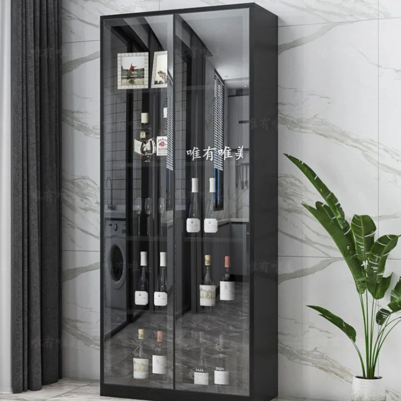 Commercial Kitchen And Bar - ตู้เก็บไวน์แบบติดผนังสำหรับห้องนั่งเล่น ตู้โชว์กระจก ตู้เก็บไวน์ไม้สำหรับมุมห้องครัว เฟอร์นิเจอร์