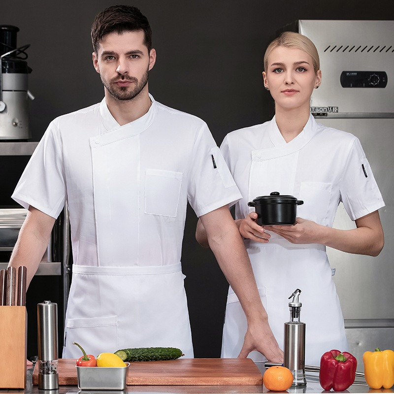 เสื้อเชฟแขนสั้น/แขนยาว สีพื้น  - Commercial Kitchen Services บทวิจารณ์และราคา