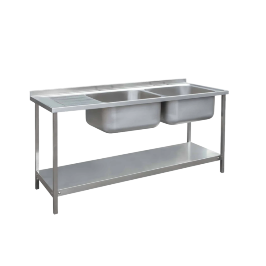 อ่างล้างจานครัวร้านอาหารแบบคู่ - Commercial Kitchen Double Sink บทวิจารณ์และราคา