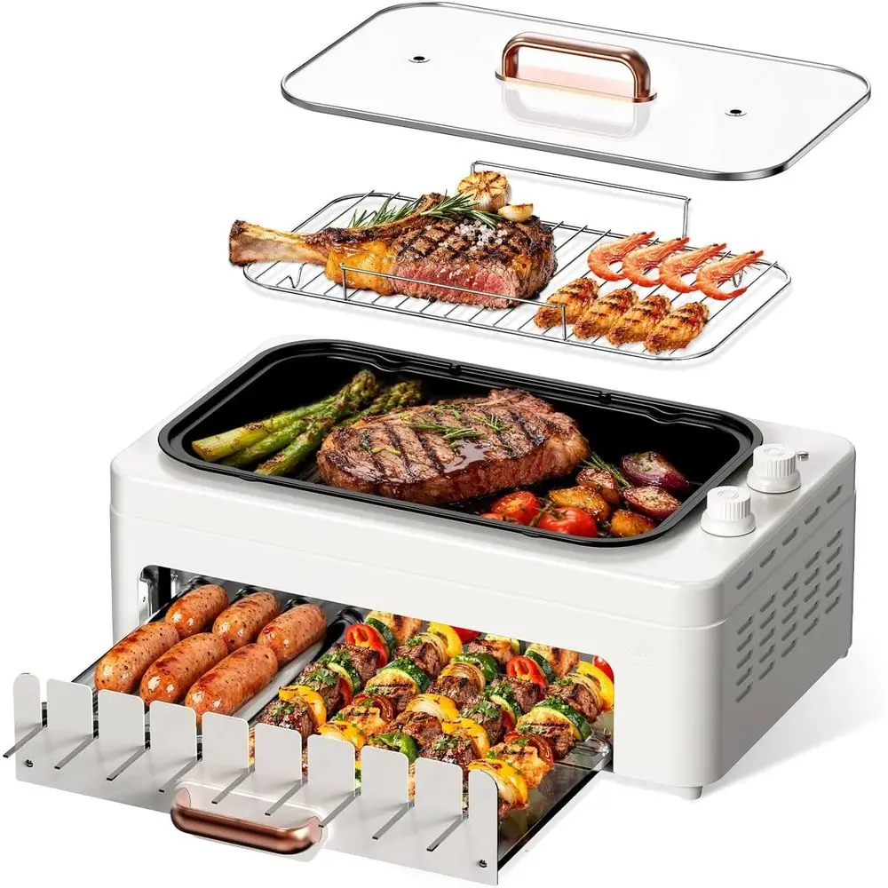 เตาย่างอเนกประสงค์ 4-in-1 สำหร - Hot Dog Roller Grill บทวิจารณ์และราคา