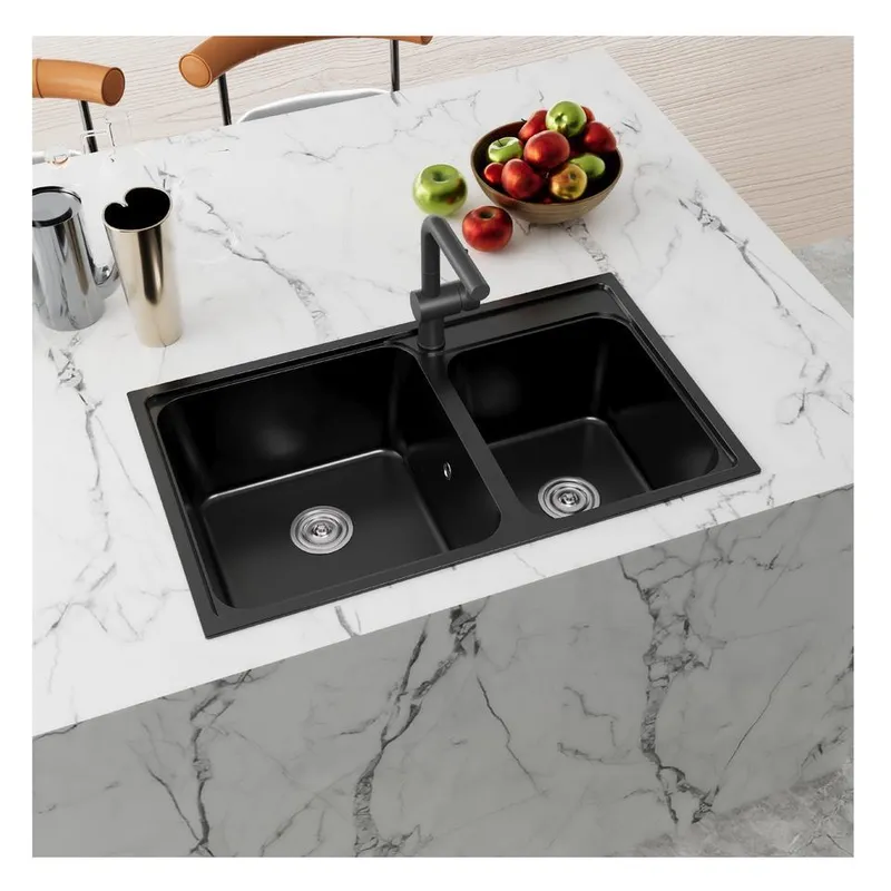 อ่างล้างจานคู่ SMC แข็งแรง ทนท - Commercial Kitchen Double Sink บทวิจารณ์และราคา