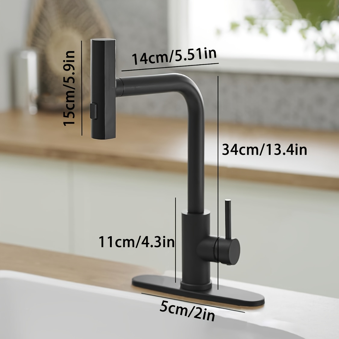 1 PC สีดําก๊อกน้ําห้องครัวดึงส - Commercial Kitchen Faucets บทวิจารณ์และราคา