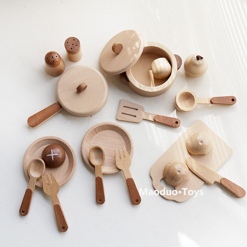 ชุดครัวไม้บีชสำหรับเด็กของเล่น - Commercial Kitchen Cooking บทวิจารณ์และราคา
