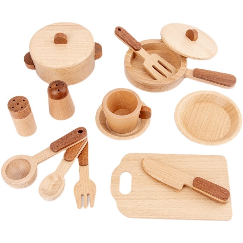 ชุดครัวไม้บีชสำหรับเด็กของเล่น - Commercial Kitchen Cooking บทวิจารณ์และราคา