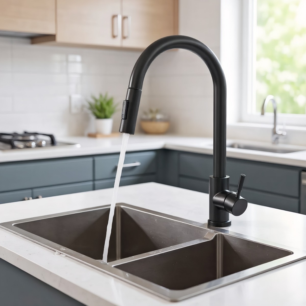 ก๊อกน้ำห้องครัวสีดำแบบสองฟังก์ - Commercial Kitchen Faucets บทวิจารณ์และราคา
