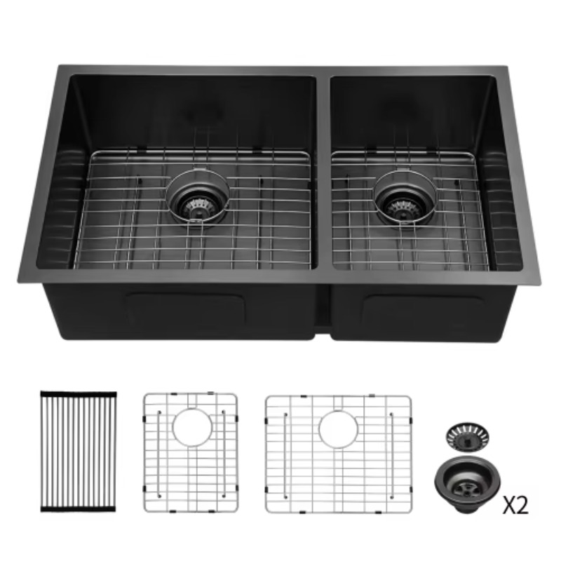 อ่างล้างจานคู่ขนาดใหญ่ทันสมัยแ - Commercial Kitchen Double Sink บทวิจารณ์และราคา