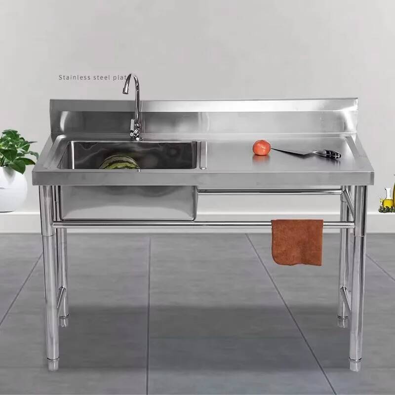 อ่างล้างจานสเตนเลสแบบหนาสำหรับ - Commercial Kitchen Double Sink บทวิจารณ์และราคา